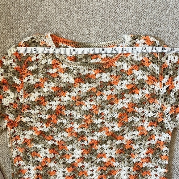 Vintage Hand Crocheted  Multicolor Sweater - Picture 7 of 10